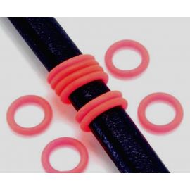 6 rondelles stoppeur en PVC rose fluo pour cuir regaliz