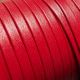 Cuir plat 6mm double rouge