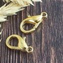 2 fermoirs mousqueton plaque or 15x8mm