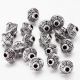 10 perles toupies ethniques style tibetain laiton argente interieur 1mm