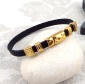 Kit bracelet cuir noir et or avec tutoriel
